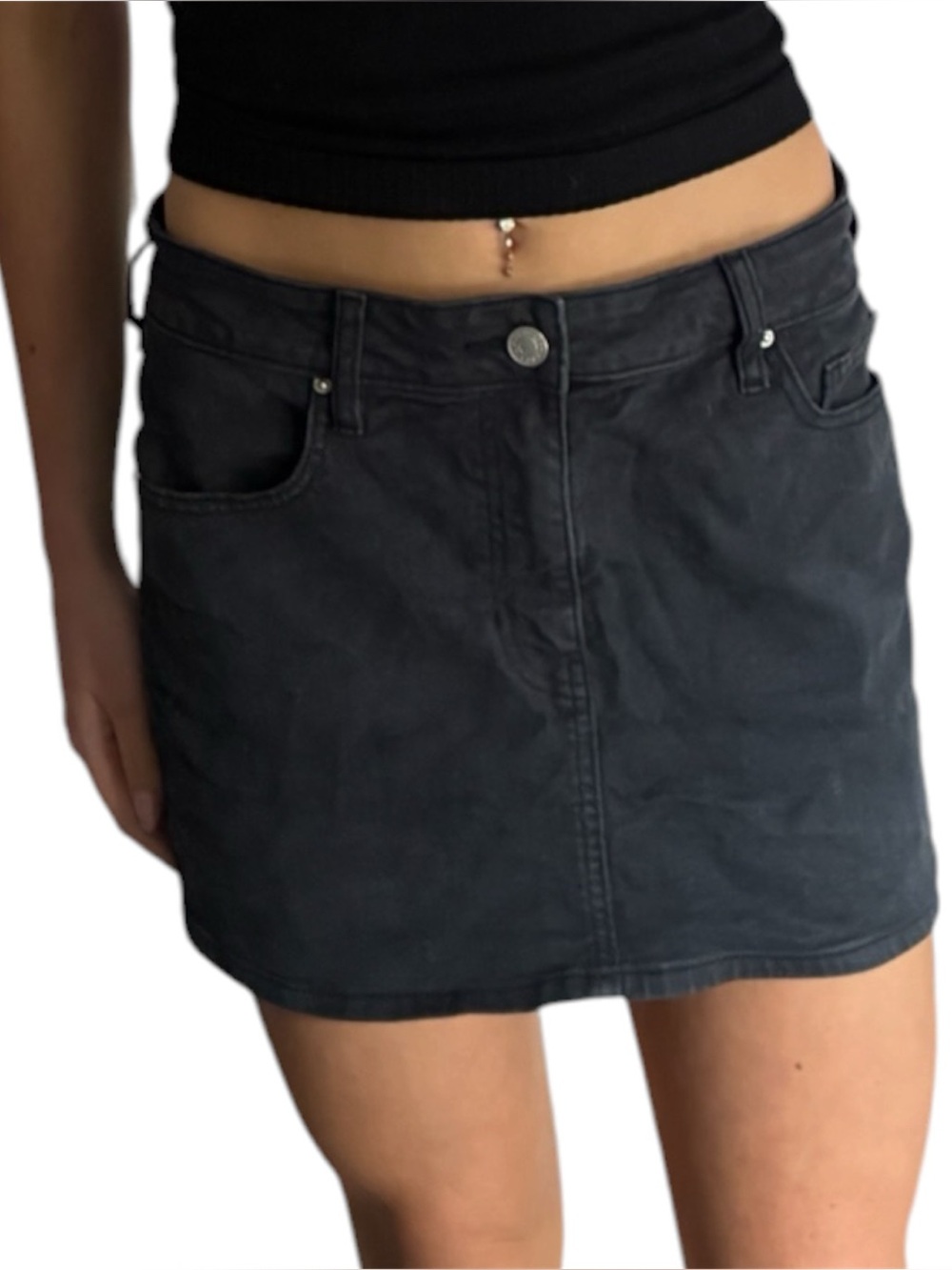 PacSun Charcoal Mini Denim Skirt